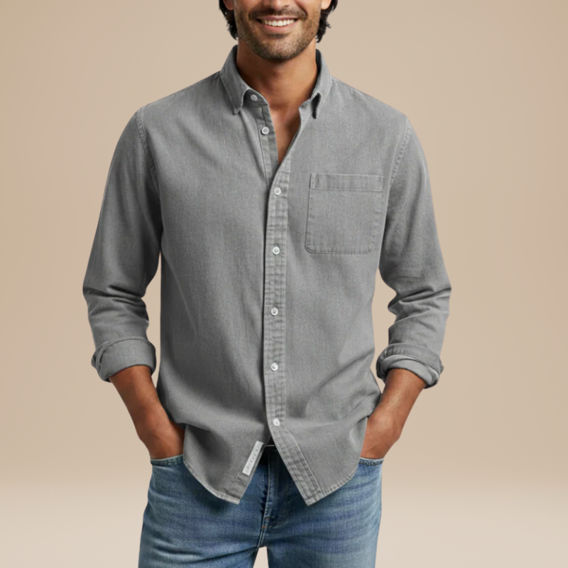 Men's Shirts - Relaxed Fit Button-Down with Chest Pocket | Casual