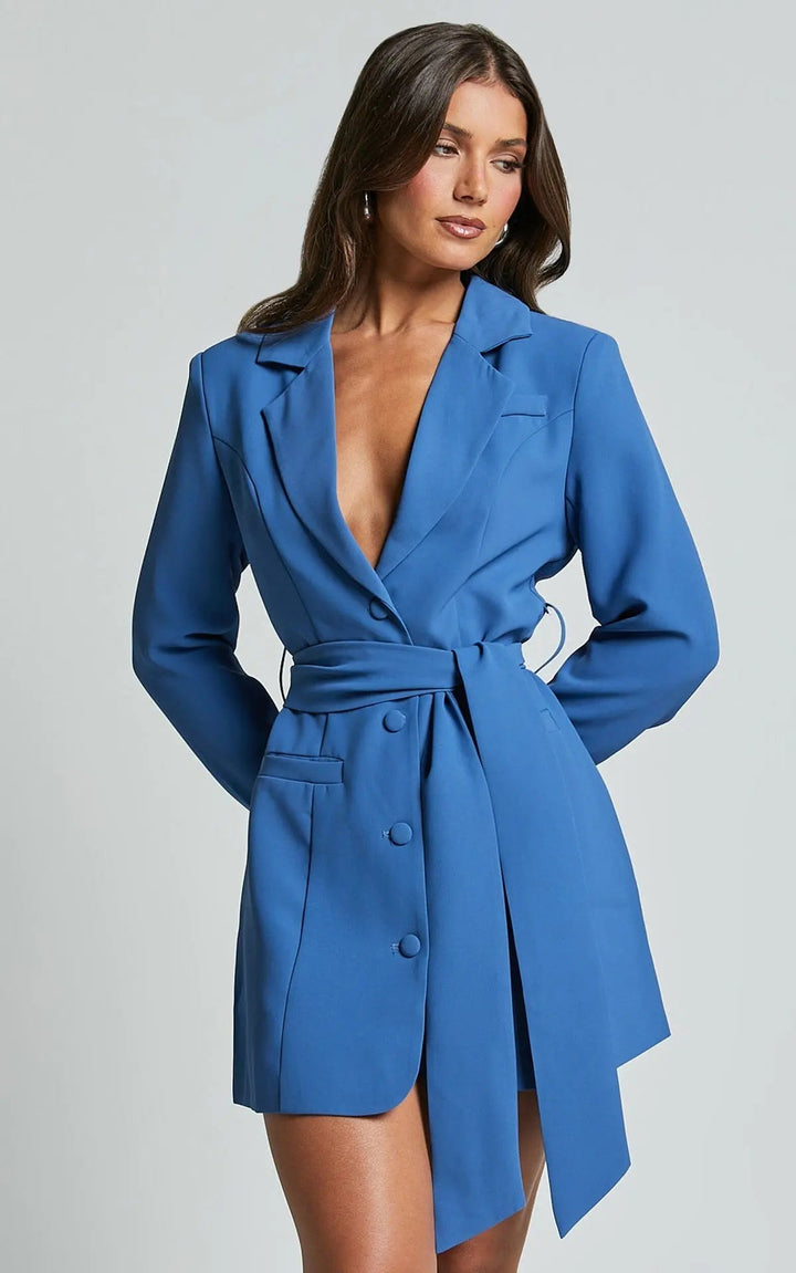 Mini Dress Women - Blazer Style with Belt | Elegant