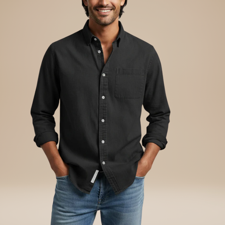 Men's Shirts - Relaxed Fit Button-Down with Chest Pocket | Casual