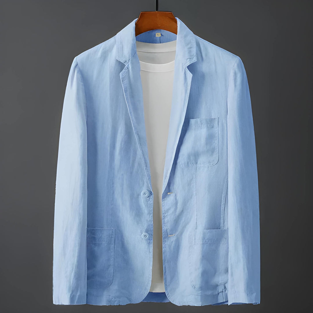 Men's Blazer - Lightweight Relaxed Fit with Patch Pockets | Casual