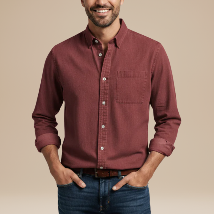 Men's Shirts - Relaxed Fit Button-Down with Chest Pocket | Casual