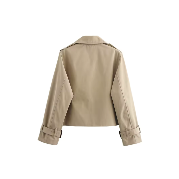Women's Trench Coat - Cropped Double Breasted Jacket | Classic