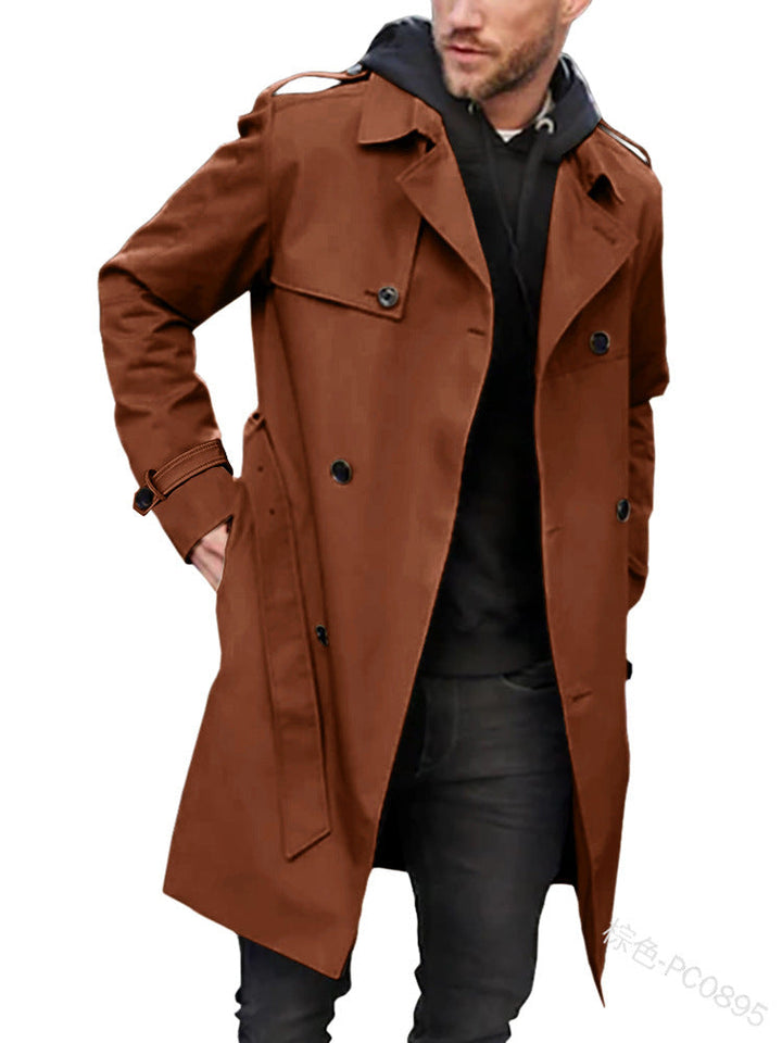 Men's Trench Coat - Double Breasted with Lapel Collar | Classic