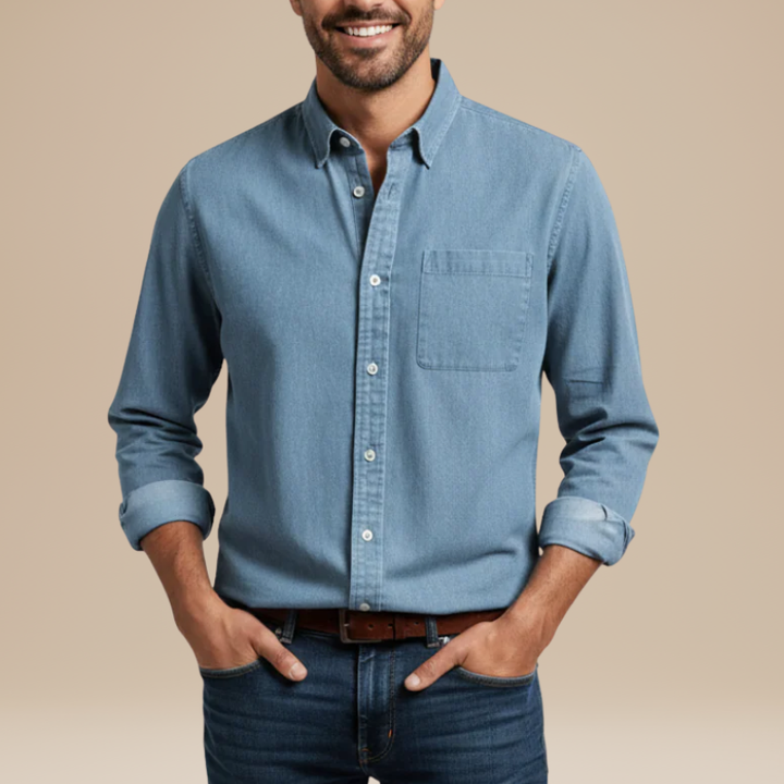 Men's Shirts - Relaxed Fit Button-Down with Chest Pocket | Casual