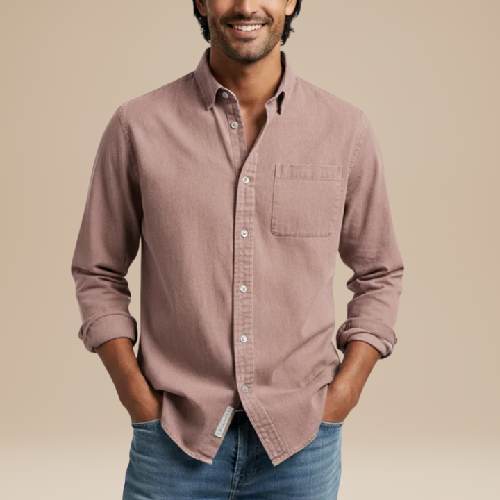 Men's Shirts - Relaxed Fit Button-Down with Chest Pocket | Casual