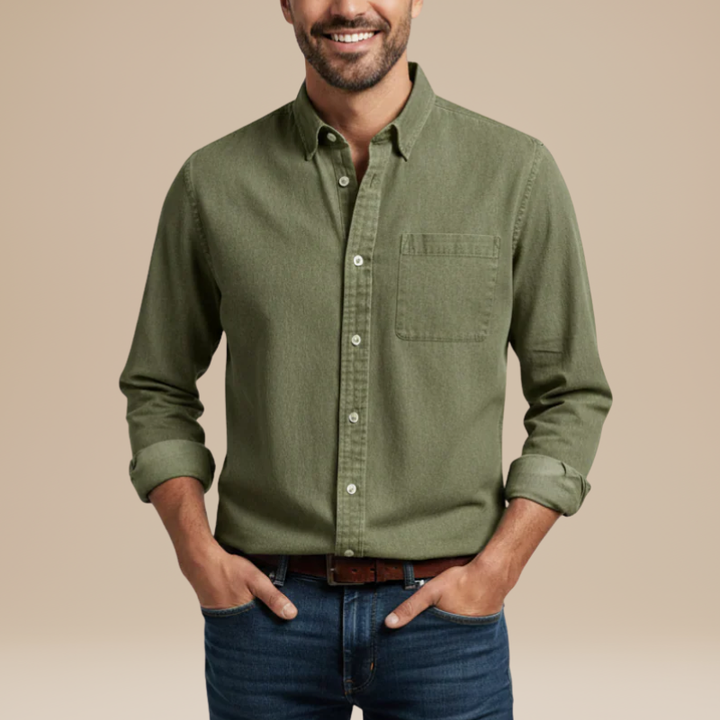 Men's Shirts - Relaxed Fit Button-Down with Chest Pocket | Casual
