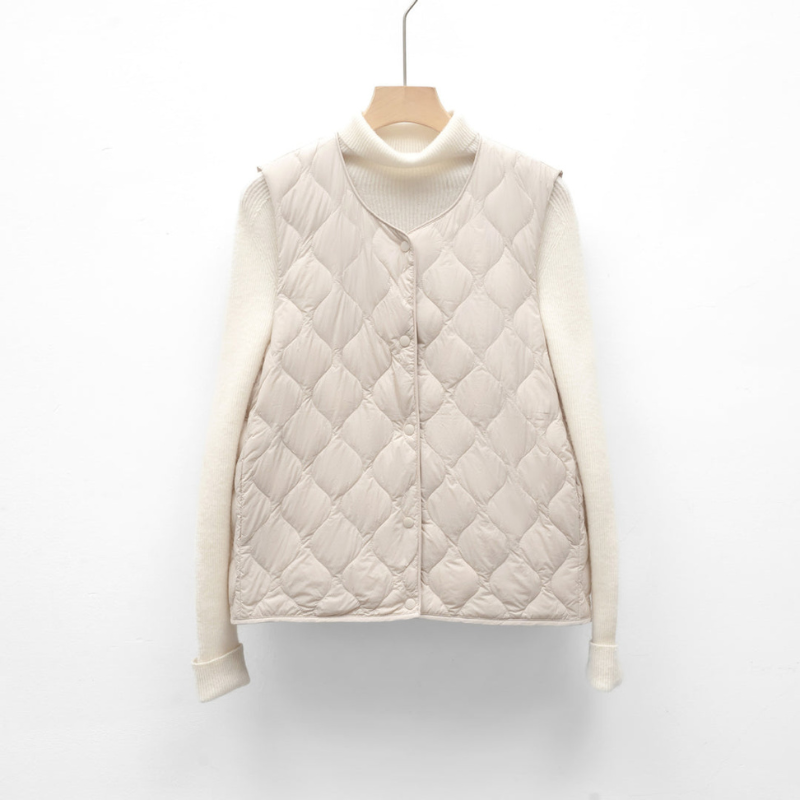 Bodywarmer Women - Quilted Diamond Press Stud Sleeveless | Casual