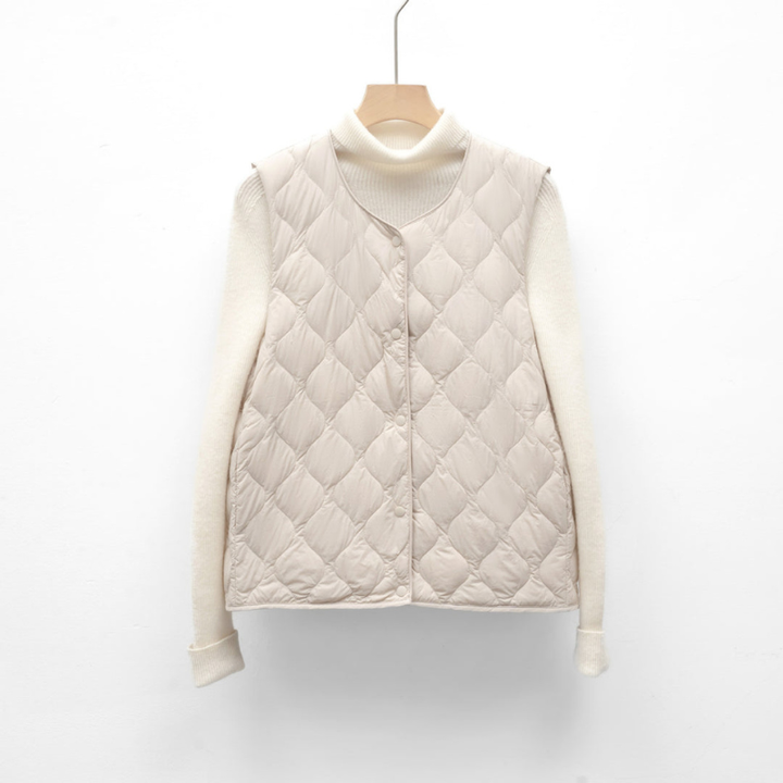 Bodywarmer Women - Quilted Diamond Press Stud Sleeveless | Casual
