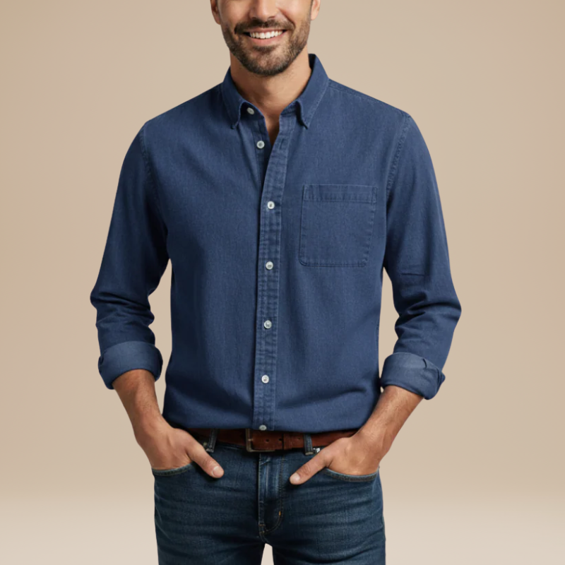 Men's Shirts - Relaxed Fit Button-Down with Chest Pocket | Casual