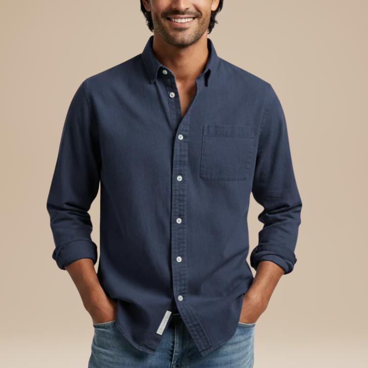 Men's Shirts - Relaxed Fit Button-Down with Chest Pocket | Casual