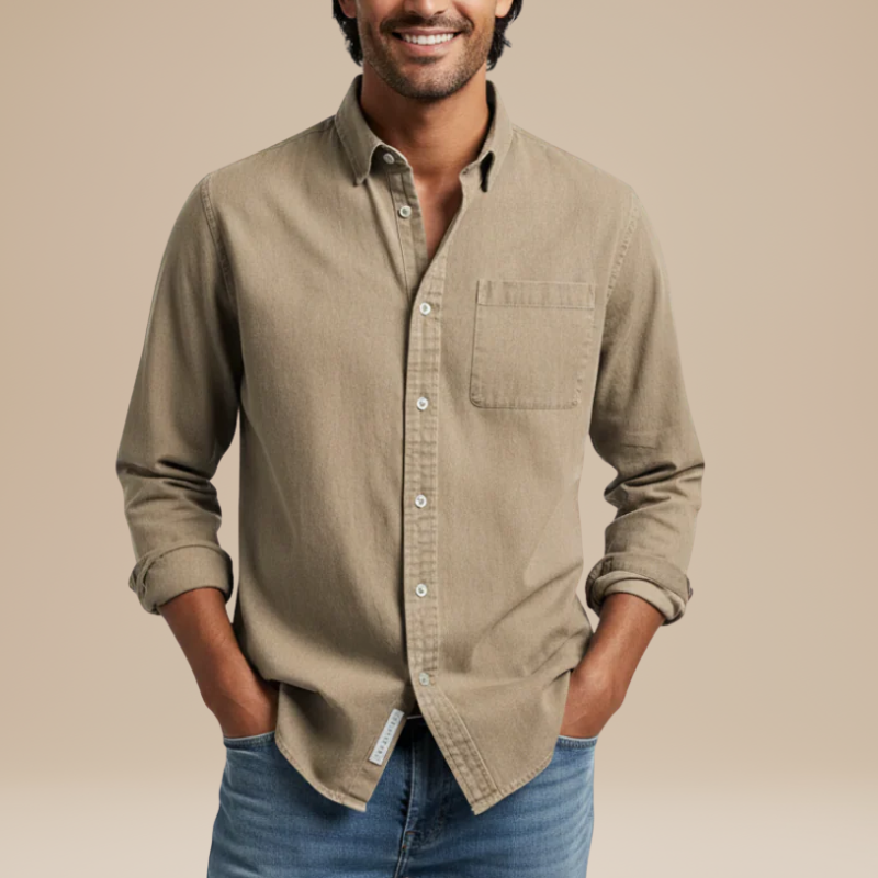 Men's Shirts - Relaxed Fit Button-Down with Chest Pocket | Casual