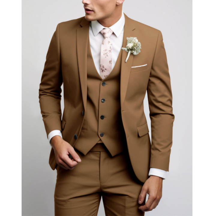 Men's Suit - Slim Fit Three-Piece with Notch Lapels | Wedding