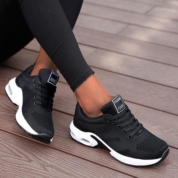 Women's Trainers - Air Cushion Lace Up Running Sneaker | Casual