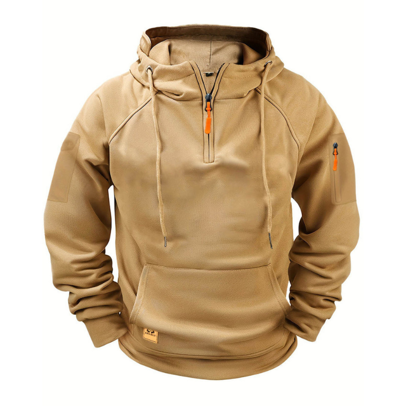 Men's Hoodie - Quarter Zip Tactical Arm Pocket | Outdoor Casual