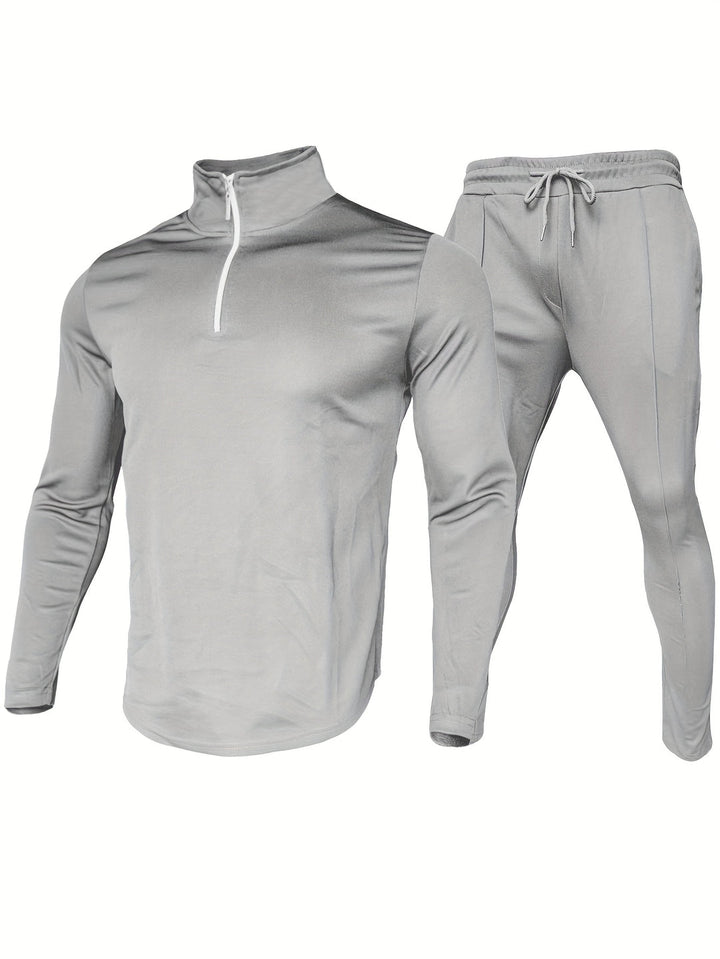Men's Tracksuit - Half-Zip Top with Slim Fit Joggers | Sporty Set