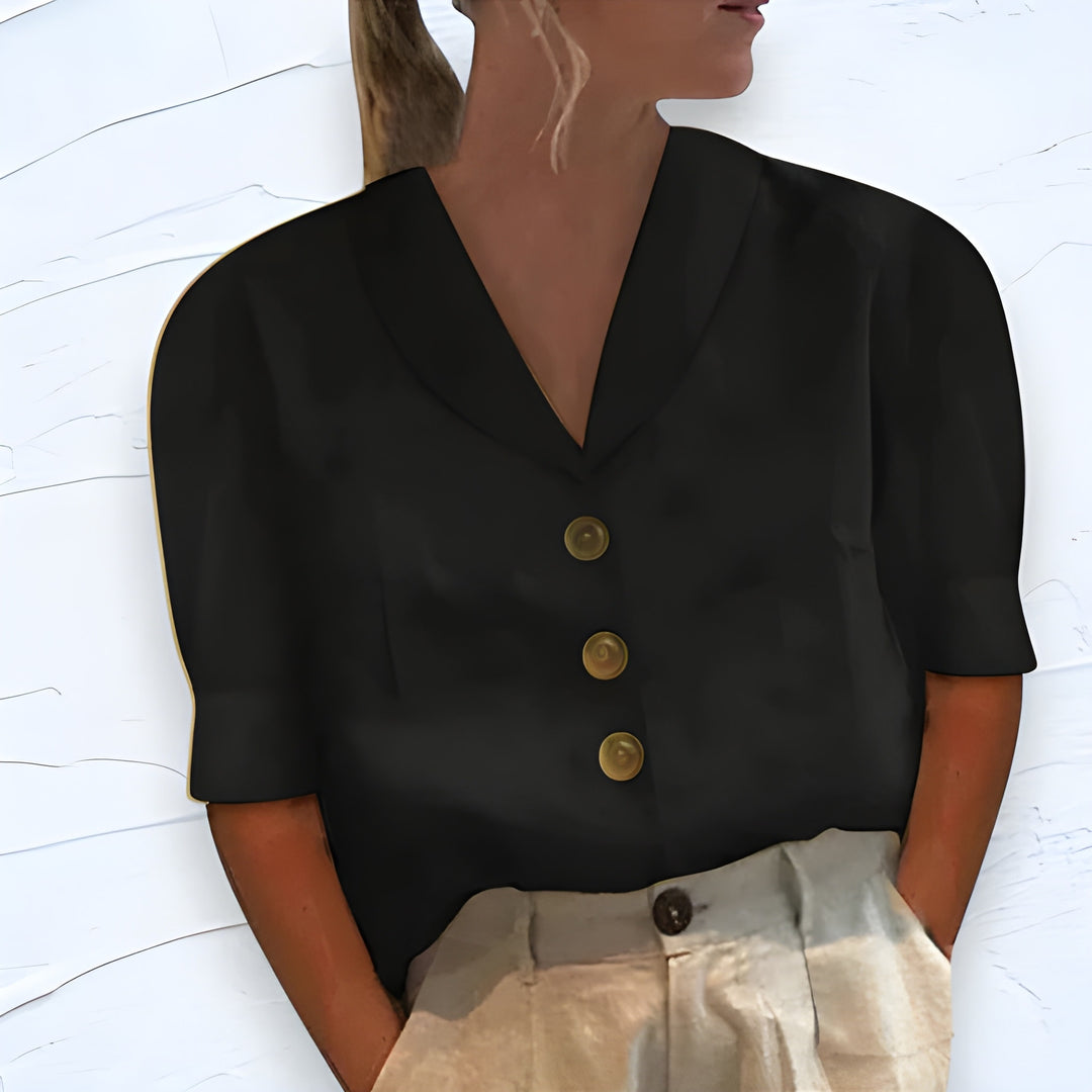 Women's Blazer - Cropped Short Sleeve Button Front | Smart Casual