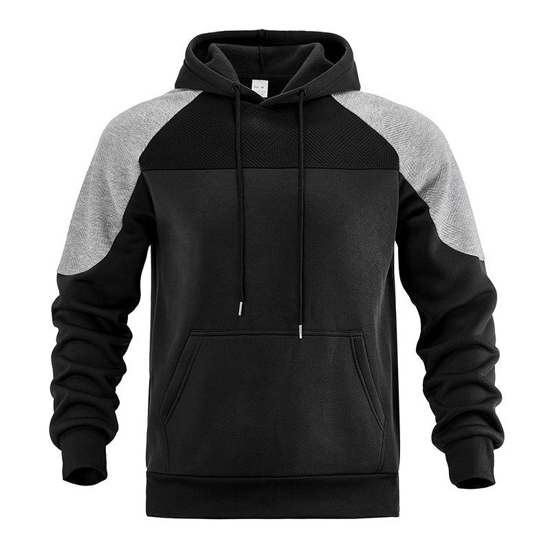Men's Hoodie - Contrast Raglan Sleeve Textured Panel | Casual