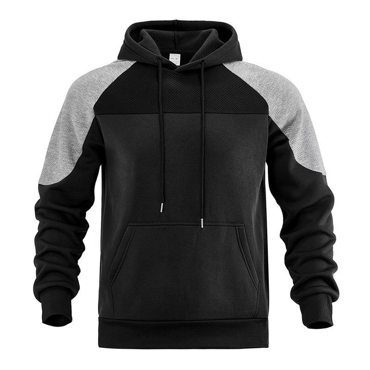 Men's Hoodie - Contrast Raglan Sleeve Textured Panel | Casual