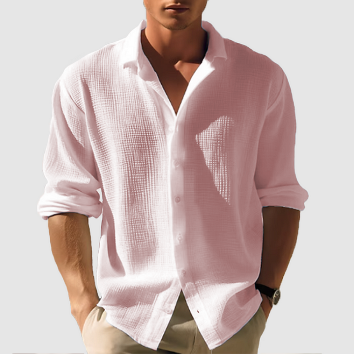 Men's Shirt - Relaxed Casual Fit with Spread Collar | Summer