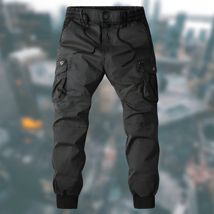 Men's Cargo Trousers - Jogger Fit with Multi-Pocket Cuffed Ankle