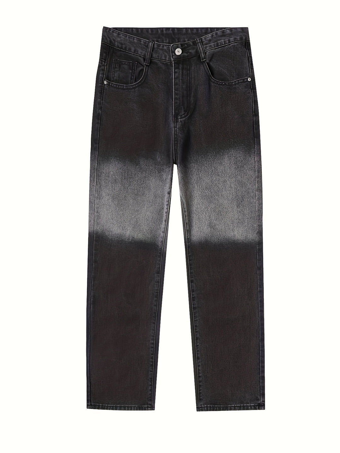 Jeans Men - Wide Leg with Washed Gradient Finish | Relaxed Casual