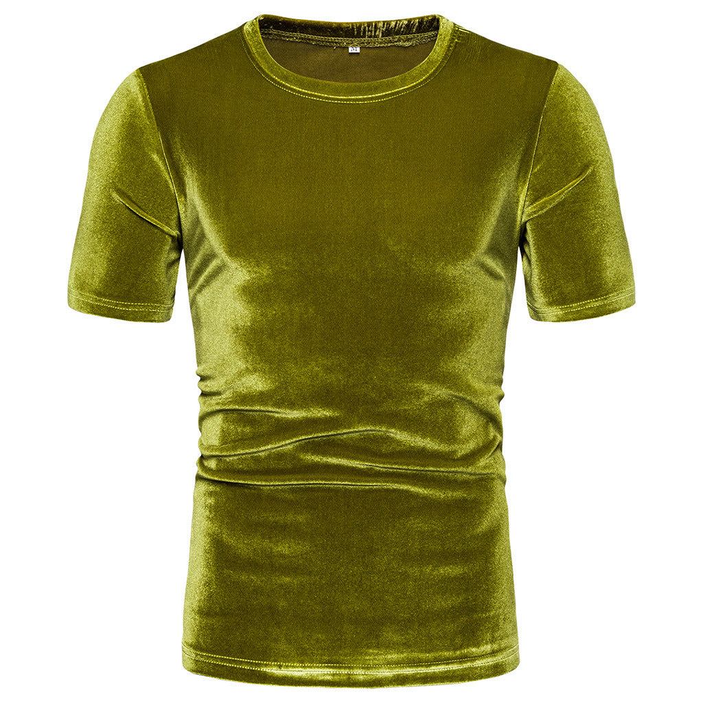 Men's T-Shirt - Slim Fit with Glossy Sheen | Elegant Evening Look
