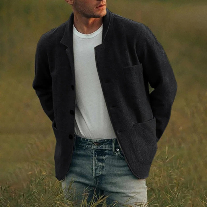 Men's Blazer - Oversized Relaxed Fit with Patch Pockets | Casual