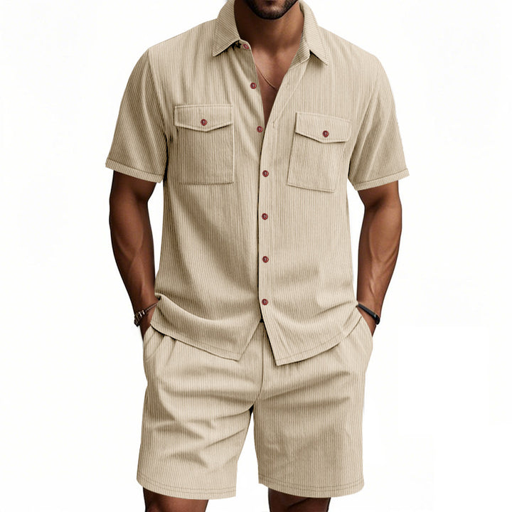 Men's Co-ord Set - Short Sleeve Shirt with Matching Shorts | Summer