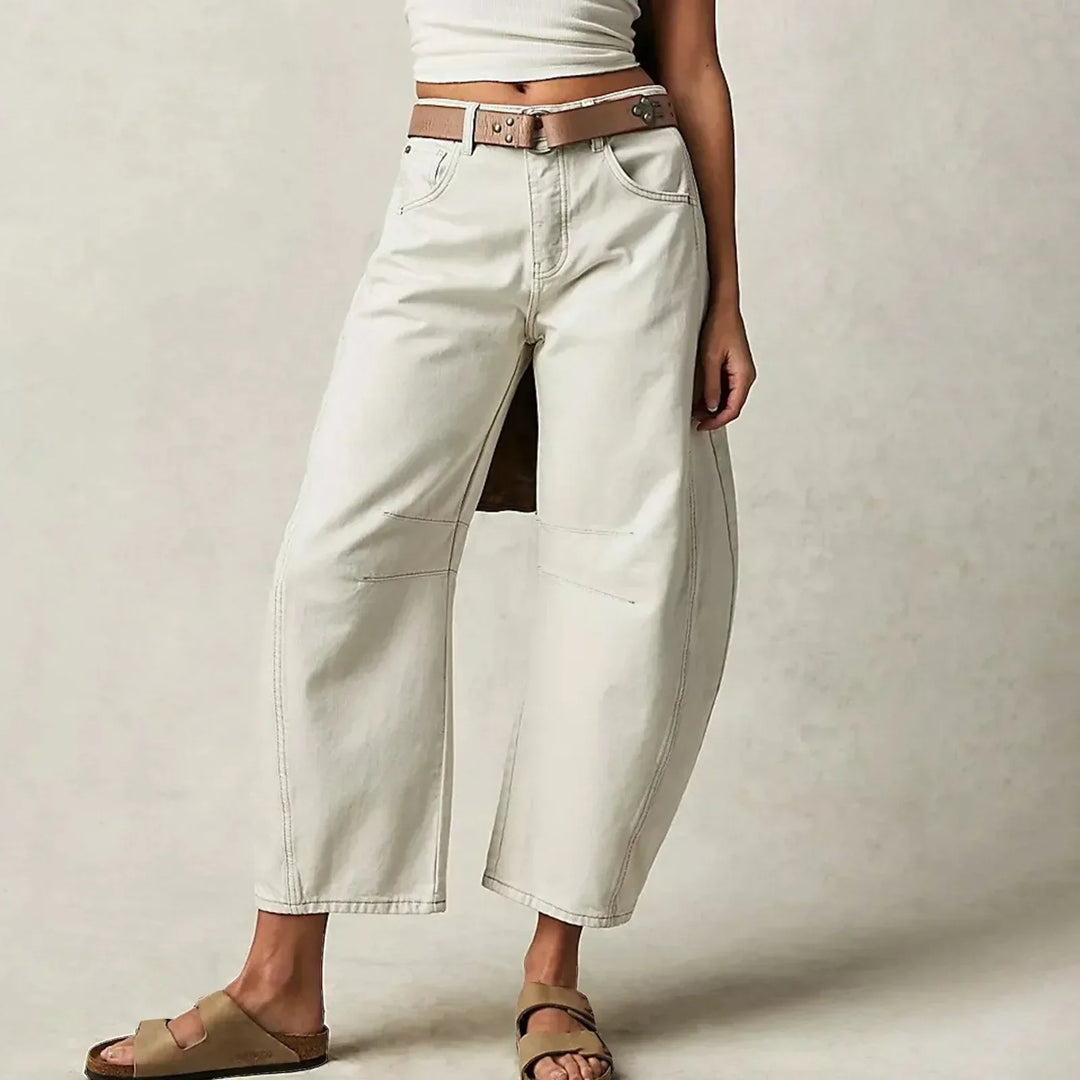Women's Jeans - Barrel Leg High Waist Relaxed Fit | Casual