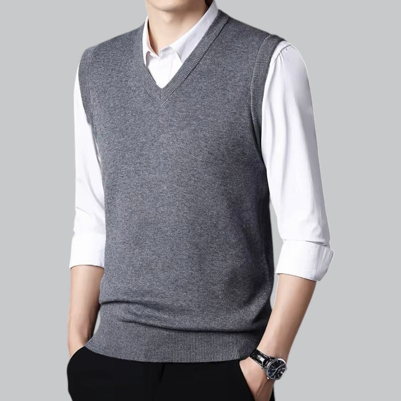 Men's Waistcoat - Sleeveless V-Neck Layering Vest | Smart Casual
