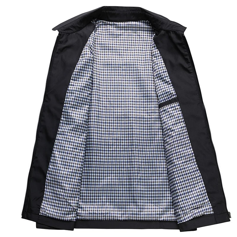 Men's Jacket - Lightweight Zip-Up Spread Collar | Smart Casual