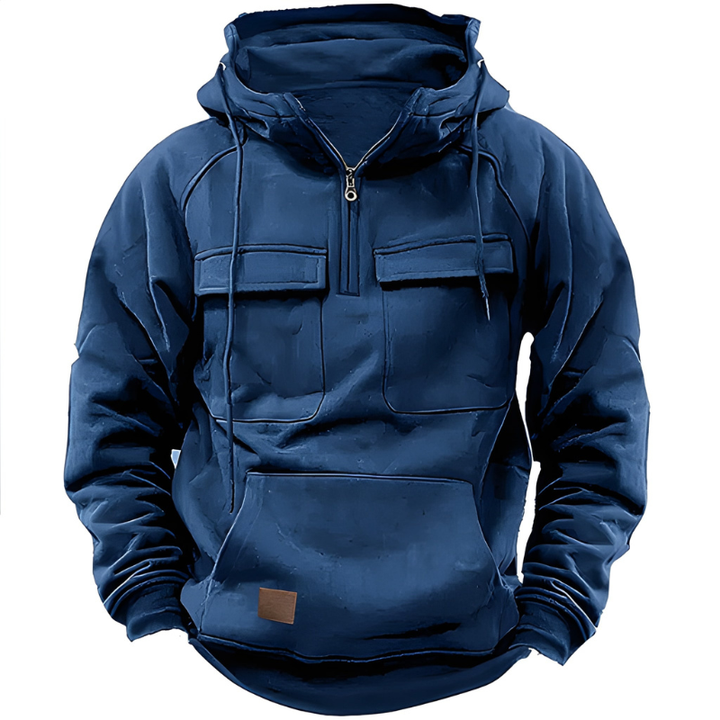 Men's Hoodie - Quarter Zip Multi-Pocket Tactical | Casual