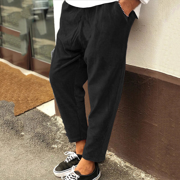 Men's Trousers - Relaxed Tapered Fit with Elasticated Waist | Casual