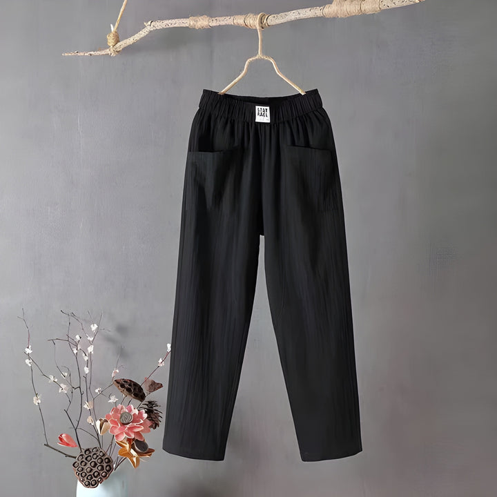 Women's Trousers - Relaxed Tapered Fit with Large Pockets | Summer