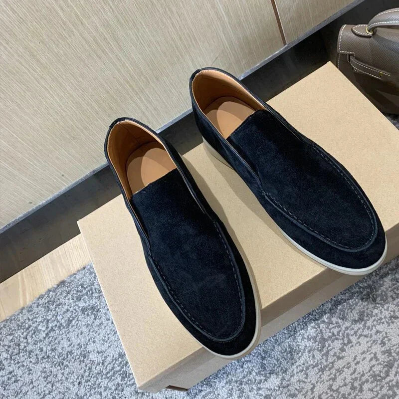 Men's Loafers - Casual Slip-On Flat Shoe with Minimalist Design