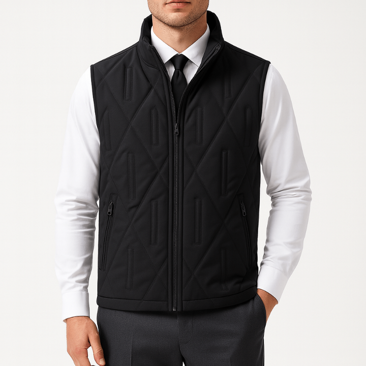 Men's Bodywarmer - Full Zip with Diamond Quilted Pattern | Smart