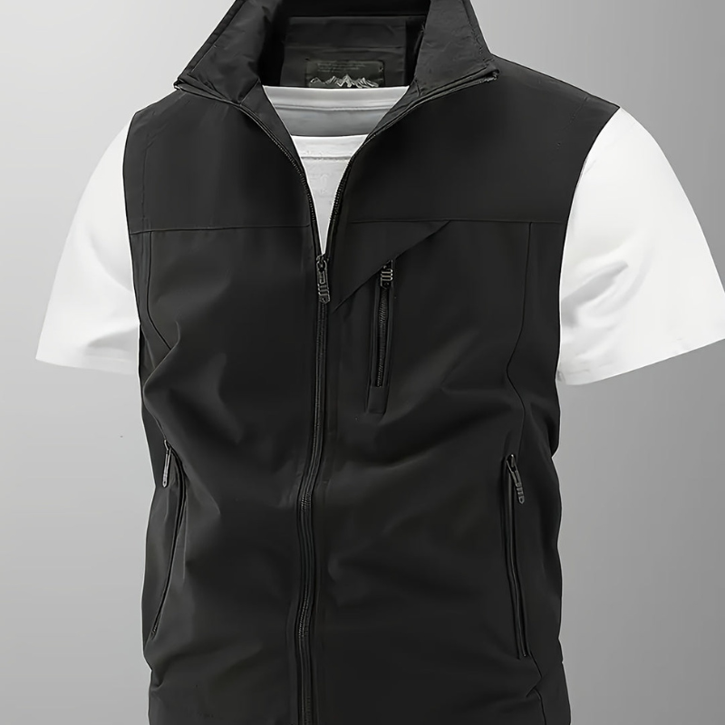 Men's Bodywarmer - Sleeveless Zip Vest with Multi Pockets | Outdoor