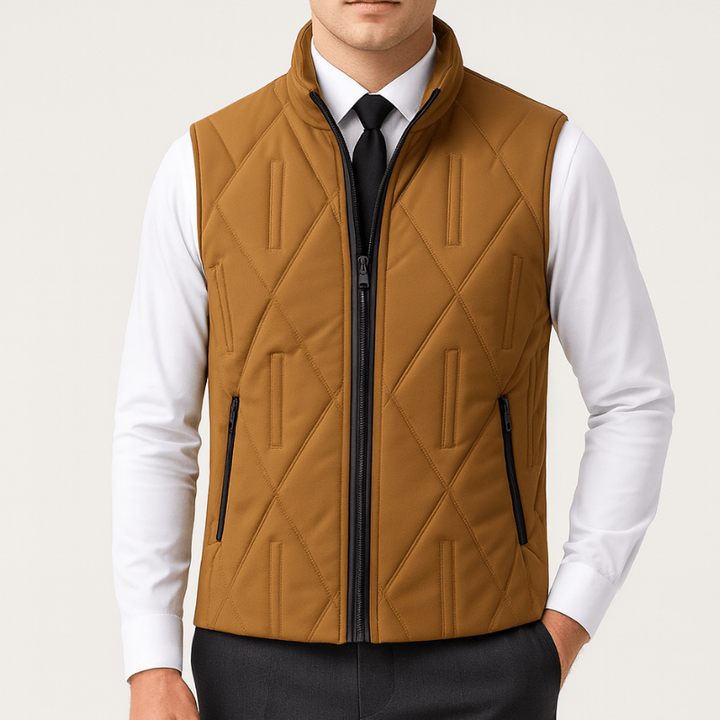 Men's Bodywarmer - Full Zip with Diamond Quilted Pattern | Smart