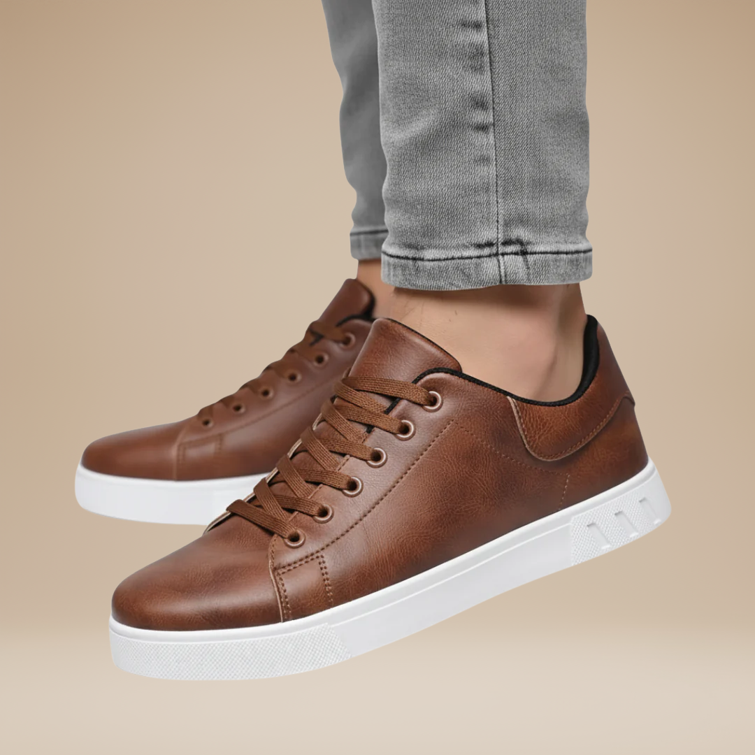 Men's Trainers - Low Top Lace-Up with Contrast Sole | Casual