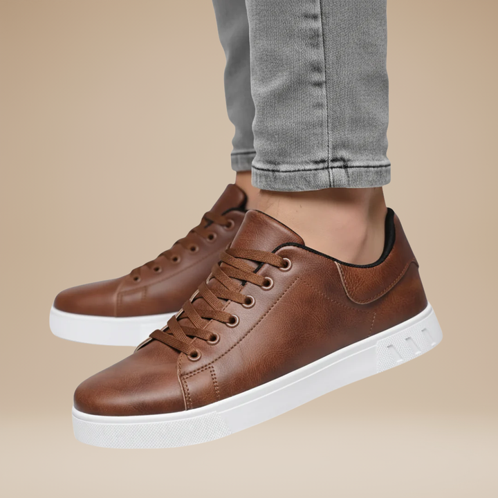 Men's Trainers - Low Top Lace-Up with Contrast Sole | Casual