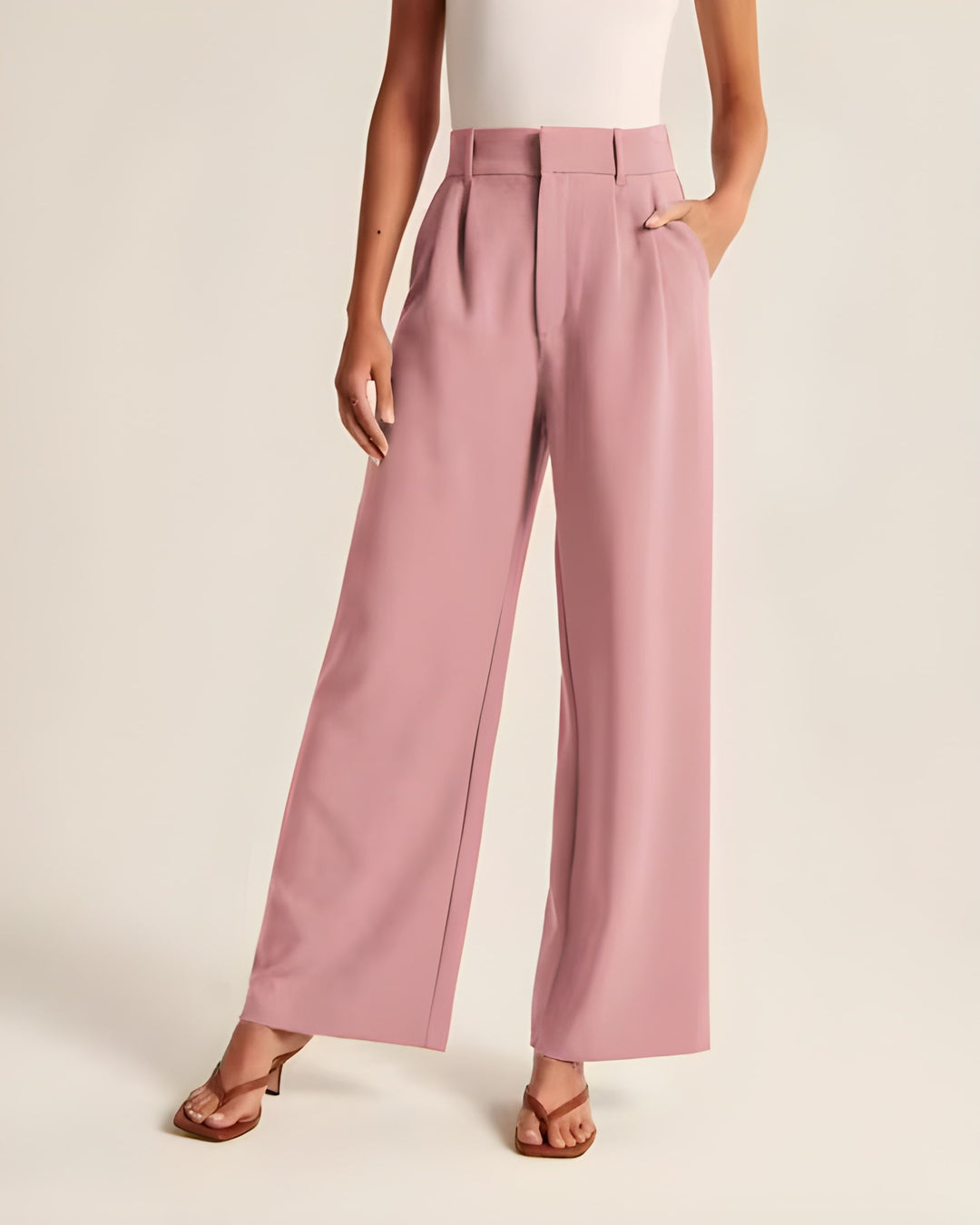 Women's Trousers - High Waist Wide Leg Tailored | Smart Casual