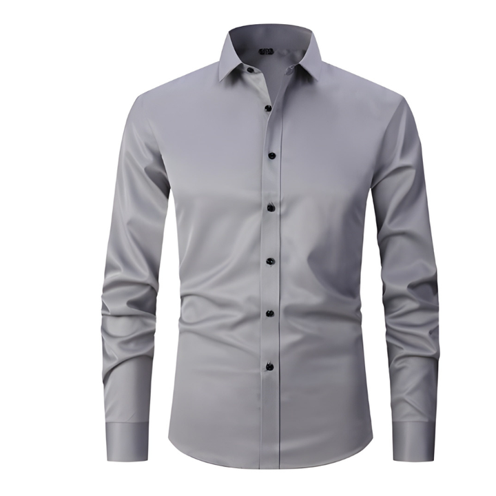 Men's Shirt - Slim Fit Long Sleeve Formal with Point Collar | Smart