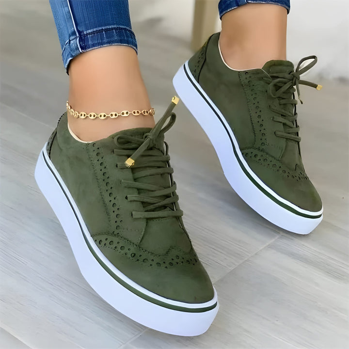 Women's Trainers - Platform Lace Up Flatform Sneaker | Casual