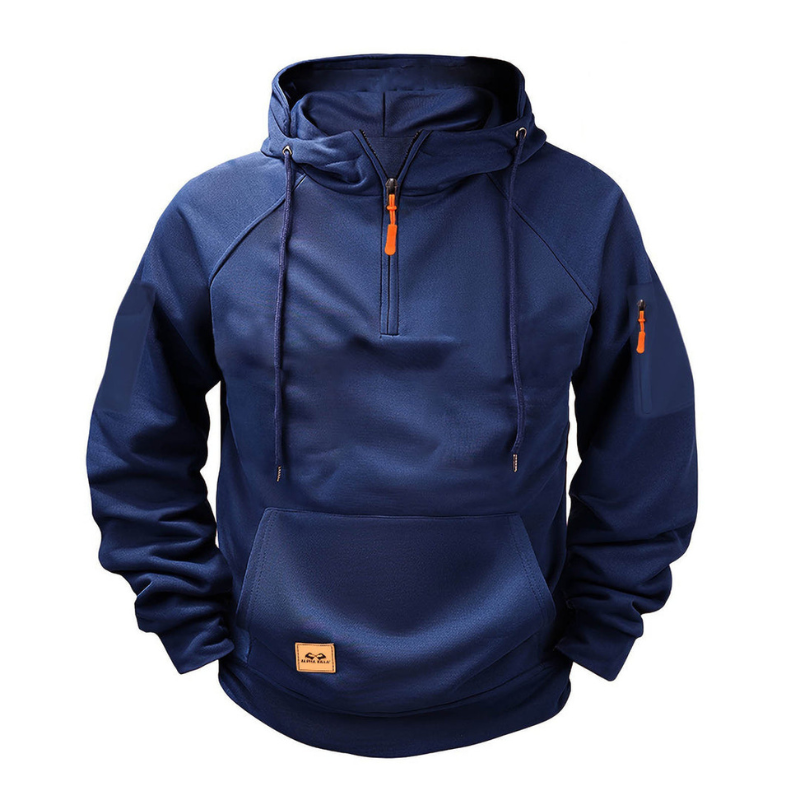 Men's Hoodie - Quarter Zip Tactical Arm Pocket | Outdoor Casual
