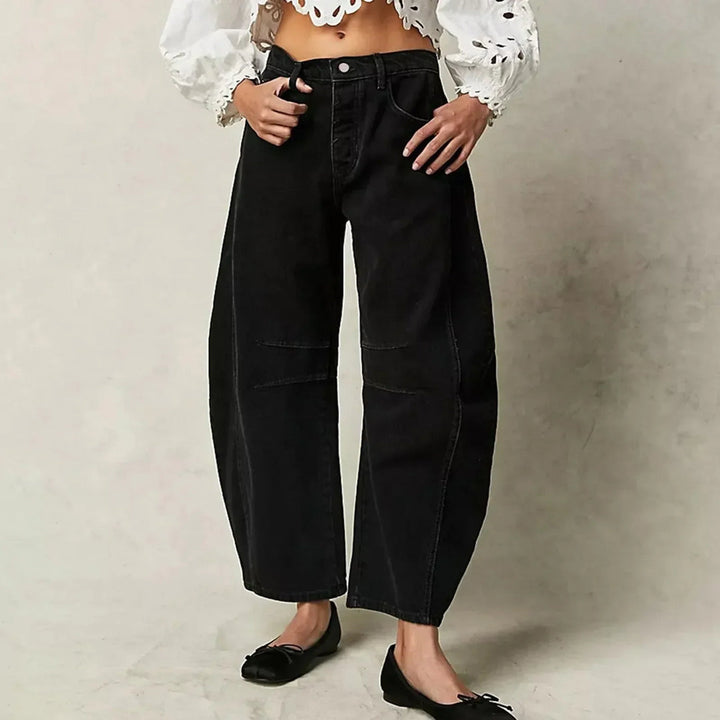 Women's Jeans - Barrel Leg High Waist Relaxed Fit | Casual