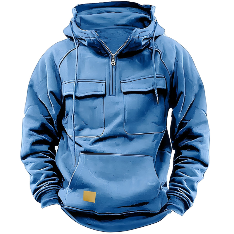 Men's Hoodie - Quarter Zip Multi-Pocket Tactical | Casual