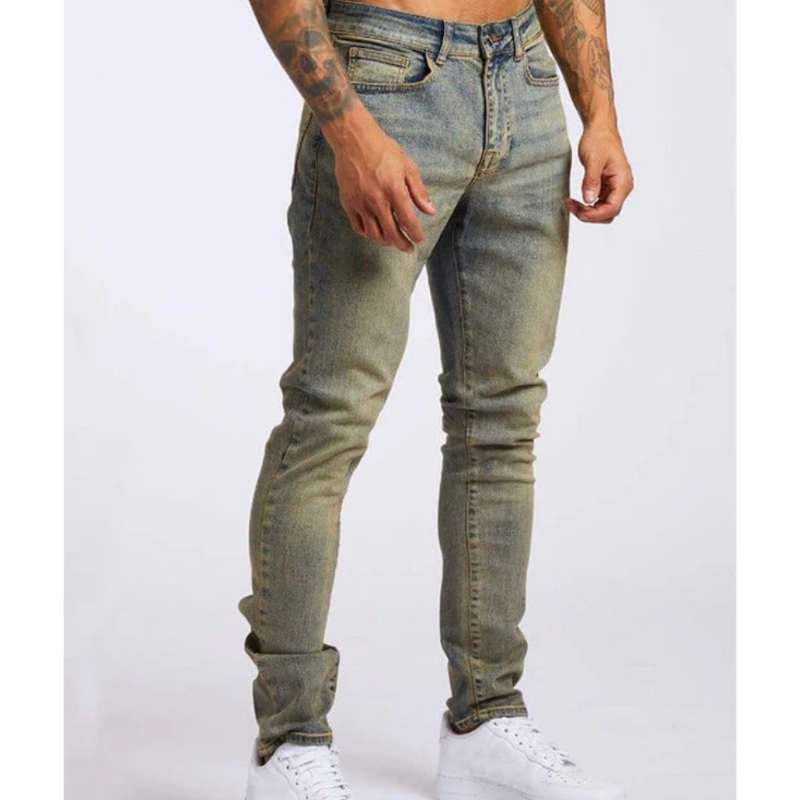 Men's Jeans - Skinny Fit Light Wash with Five-Pocket | Casual