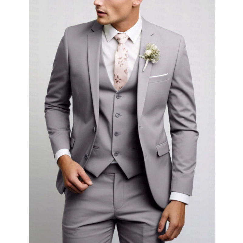 Men's Suit - Slim Fit Three-Piece with Notch Lapels | Wedding