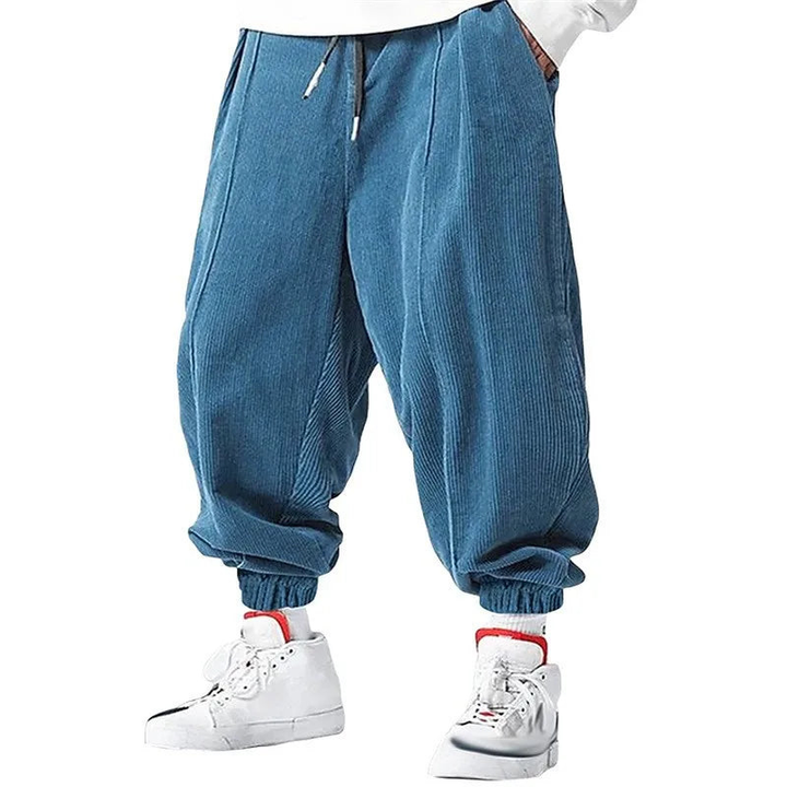 Men's Trousers - Oversized Baggy Jogger with Ribbed Cuffs | Casual