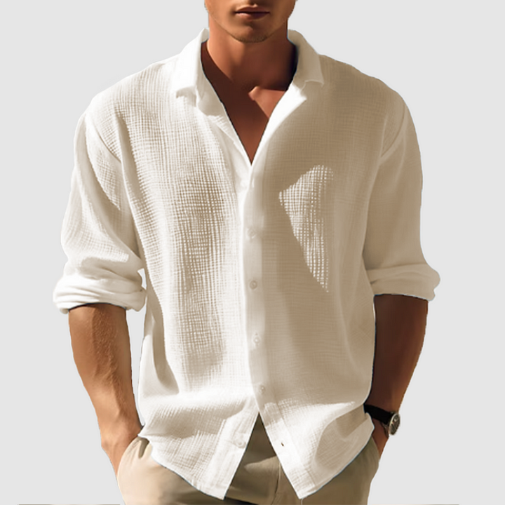 Men's Shirt - Relaxed Casual Fit with Spread Collar | Summer